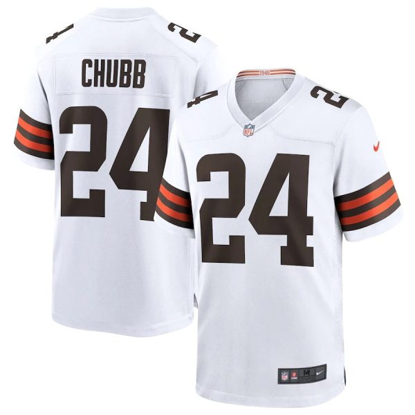 Men's Cleveland Browns Nick Chubb Nike White Game Popular Nfl Jersey