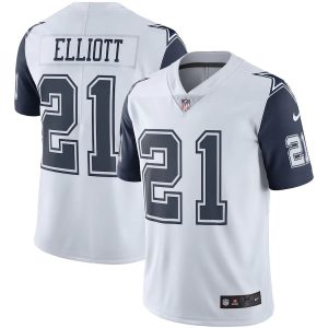 Ezekiel Elliott Nike Dallas Cowboys Color Rush Vapor Limited Authentic Nfl Jersey - White