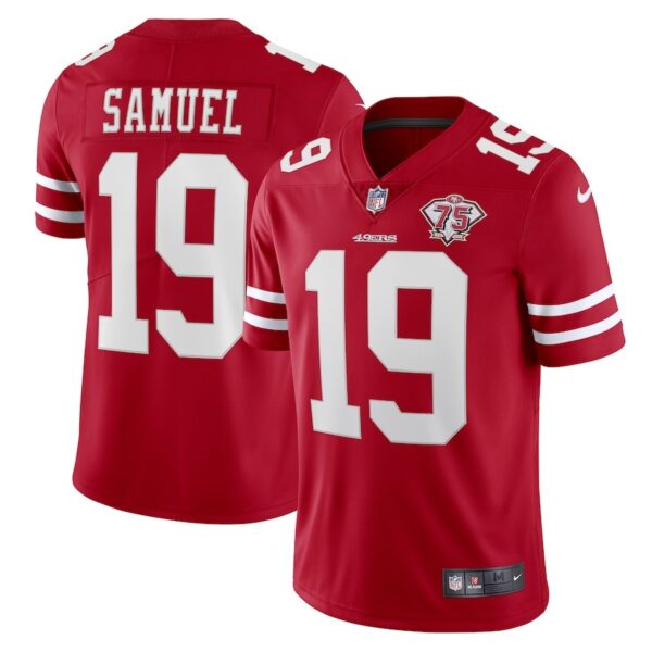 San Francisco 49ers Deebo Samuel Nike Scarlet 75th Anniversary Vapor Limited Jersey