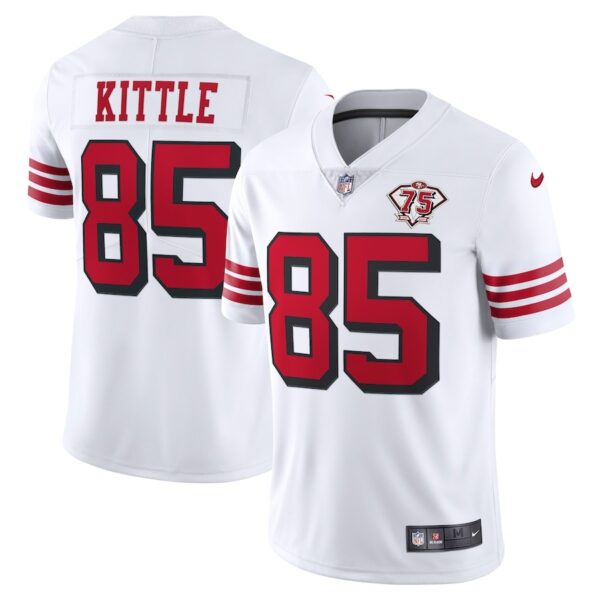 San Francisco 49ers George Kittle Nike White 75th Anniversary 2nd Alternate Vapor Limited Jersey