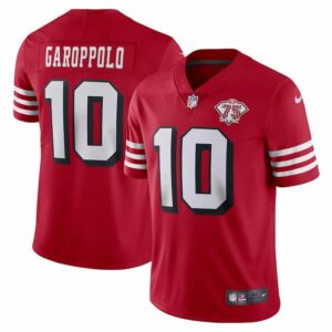 San Francisco 49ers Jimmy Garoppolo Nike Scarlet 75th Anniversary Alternate Vapor Limited Jersey