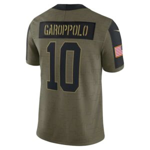 San Francisco 49ers Jimmy Garoppolo Nike 3 1 Men's San Francisco 49ers Jimmy Garoppolo Nike Olive Salute To Service Limited Player Jersey