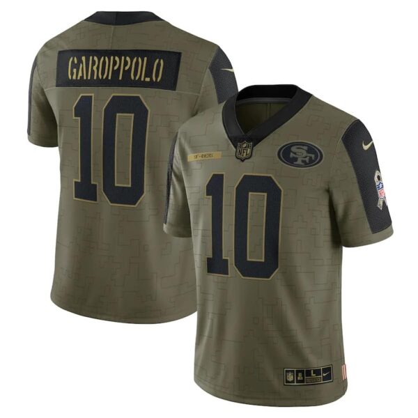 Men's San Francisco 49ers Jimmy Garoppolo Nike Olive Salute To Service Limited Player Jersey