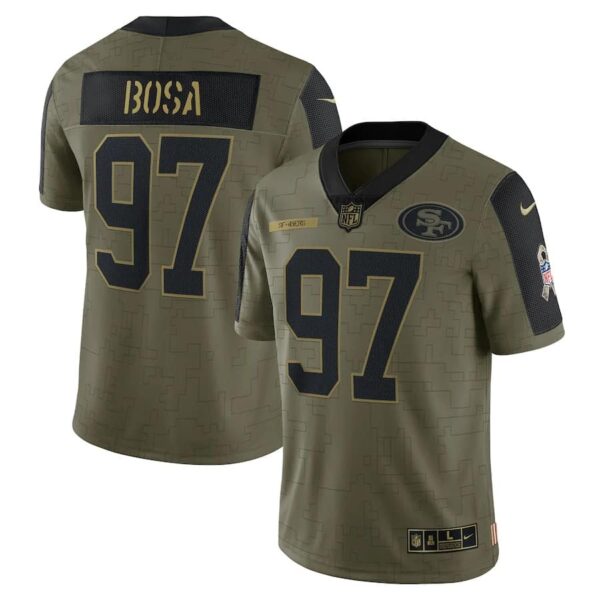 Men's San Francisco 49ers Nick Bosa Nike Olive 2021 Salute To Service Limited Player Jersey