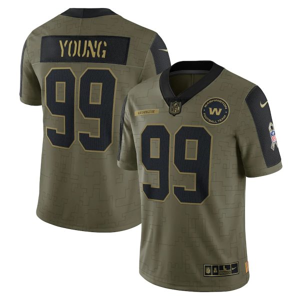 Chase Young Washington Football Team Nike Salute To Service Limited Player Jersey - Olive