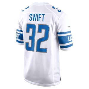 DAndre Swift Detroit Lions Nike Game Jersey 3 D'Andre Swift Detroit Lions Nike Game Jersey - White