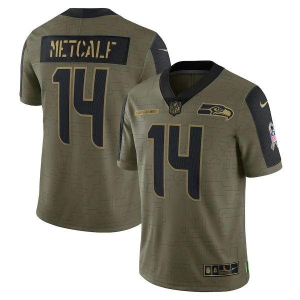 DK Metcalf Seattle Seahawks Nike Salute To Service Limited Player Jersey - Olive
