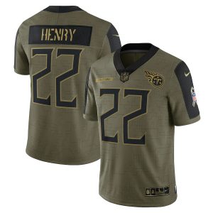 Derrick Henry Tennessee Titans Nike Salute To Service Limited Player Jersey - Olive