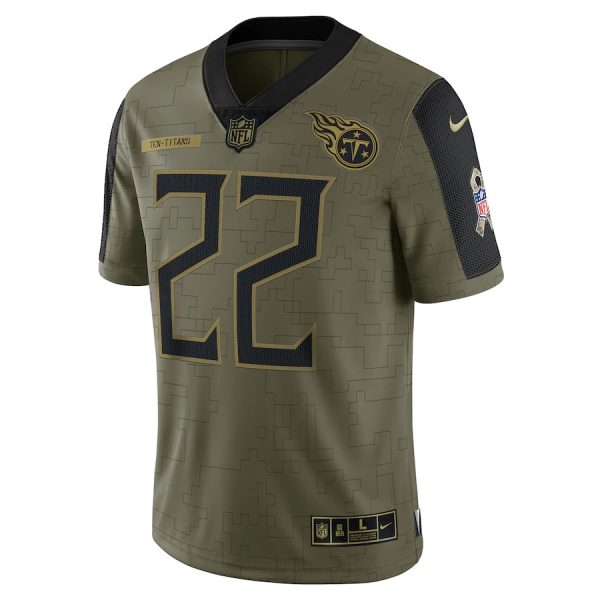 Derrick Henry Tennessee Titans Nike 2021 Salute To Service Limited Player Jersey Olive 3 Derrick Henry Tennessee Titans Nike Salute To Service Limited Player Jersey - Olive