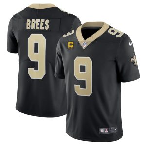 Drew Brees New Orleans Saints Nike Captain Vapor Limited Jersey - Black