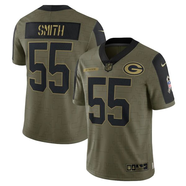 Men's Green Bay Packers Za'Darius Smith Nike Olive Salute To Service Authentic Nfl Jersey