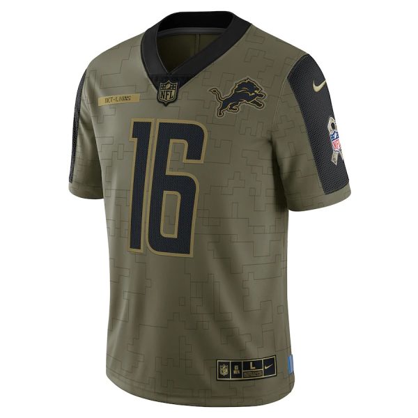 Jared Goff Detroit Lions Nike 2021 Salute To Service Limited Player Jersey 1 Jared Goff Detroit Lions Nike Salute To Service Limited Authentic Nfl Jersey - Olive