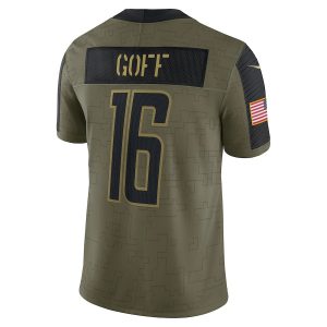 Jared Goff Detroit Lions Nike 2021 Salute To Service Limited Player Jersey 2 Jared Goff Detroit Lions Nike Salute To Service Limited Authentic Nfl Jersey - Olive