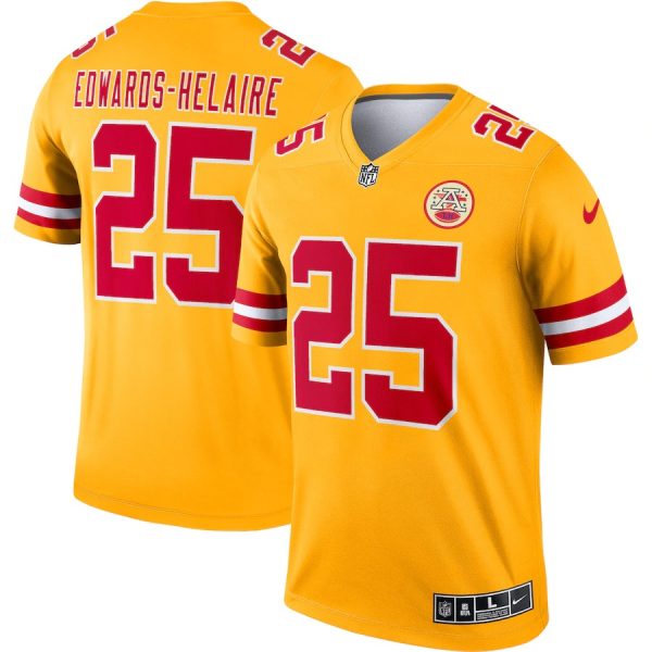 Clyde Edwards-Helaire Kansas City Chiefs Nike Yellow Inverted Legend Jersey