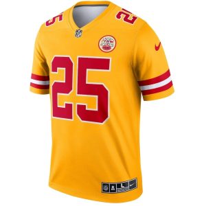 Kansas City Chiefs Clyde Edwards Helaire Nike 22 Clyde Edwards-Helaire Kansas City Chiefs Nike Yellow Inverted Legend Jersey
