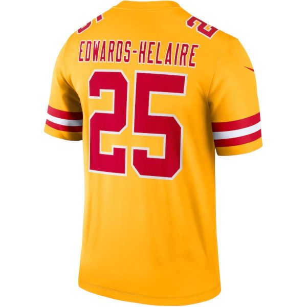Kansas City Chiefs Clyde Edwards Helaire Nike 3 Clyde Edwards-Helaire Kansas City Chiefs Nike Yellow Inverted Legend Jersey