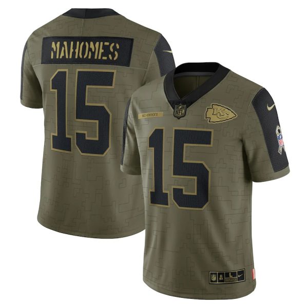 Men's Kansas City Chiefs Patrick Mahomes Nike Olive Salute To Service Limited Player Jersey