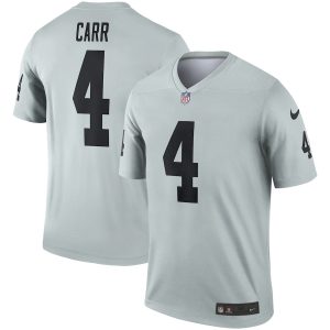 Las Vegas Raiders Derek Carr Nike Silver Inverted Legend Jersey