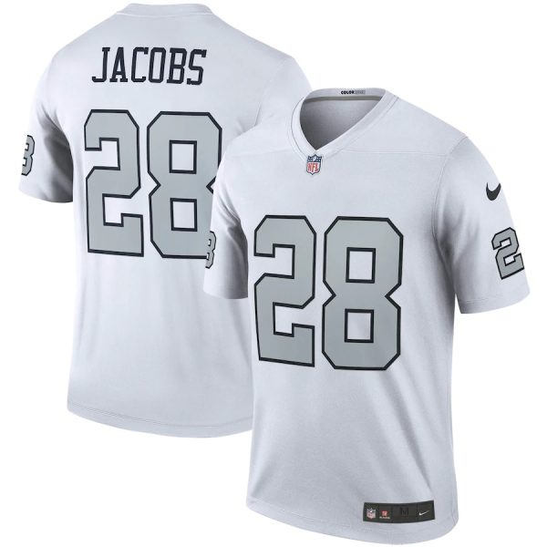 Las Vegas Raiders Josh Jacobs Nike White Color Rush Legend Player Jersey