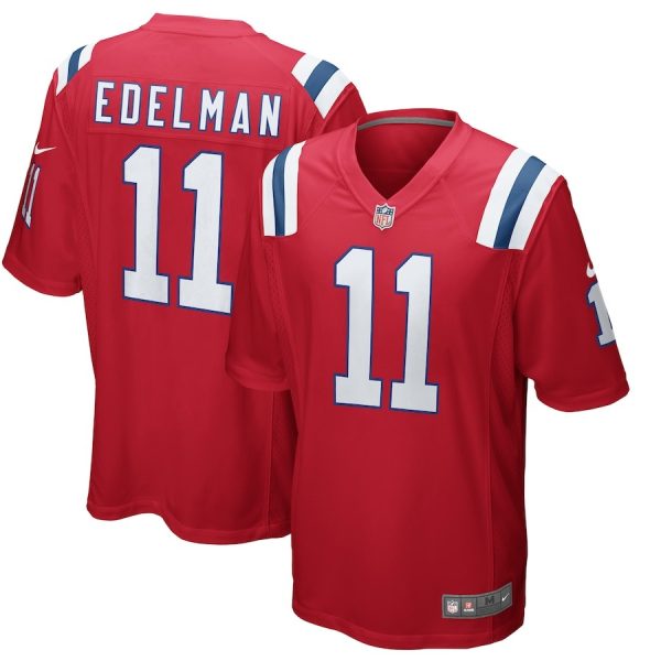 Men's New England Patriots Julian Edelman Nike Red Alternate Game Jersey