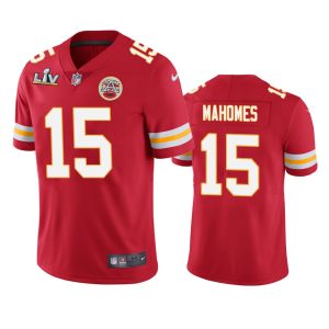 Men's Kansas City Chiefs Patrick Mahomes #15 Red Super Bowl LV Game Jersey