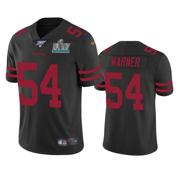 Men’s San Francisco 49ers Fred Warner #54 Black Vapor Limited Jersey Super Bowl LIV Jersey