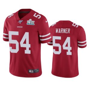 Men’s San Francisco 49ers Fred Warner #54 Scarlet Vapor Limited Jersey Super Bowl LIV Jersey