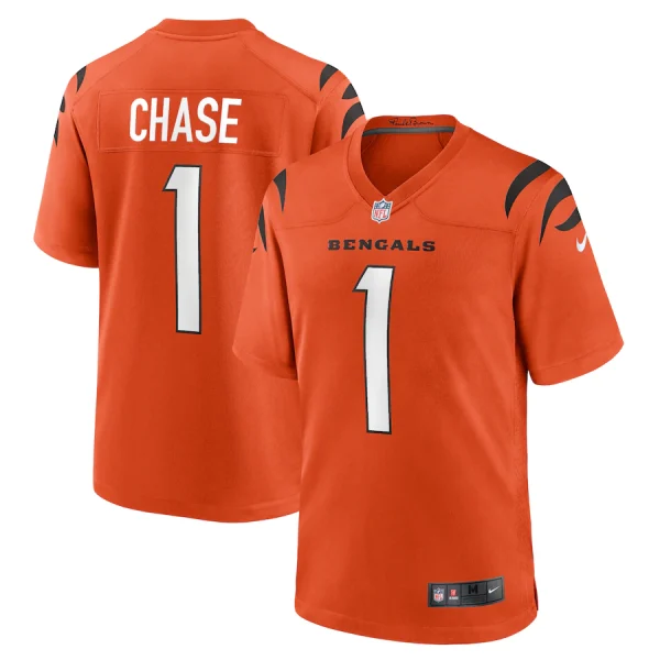 Ja’Marr Chase #1 Orange Cincinnati Bengals NFL Alternate Game Stitched Jersey