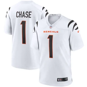 Ja’Marr Chase #1 White Cincinnati Bengals NFL Alternate Game Stitched Jersey