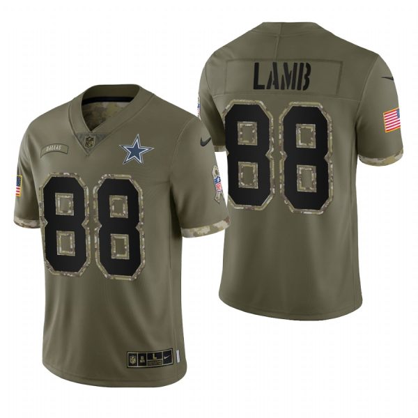 CeeDee Lamb Cowboys #88 2022 Salute To Service Olive Limited Jersey