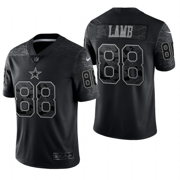 Men's Dallas Cowboys #88 CeeDee Lamb Black Reflective Limited Jersey