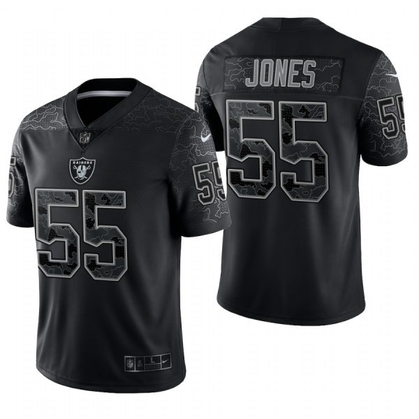 Men's Las Vegas Raiders #55 Chandler Jones Black Reflective Limited Jersey