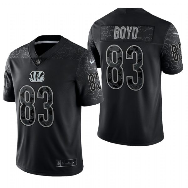 Men's Cincinnati Bengals #83 Tyler Boyd Black Reflective Limited Jersey