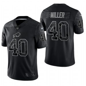 Men's Buffalo Bills #40 Von Miller Black Reflective Limited Jersey