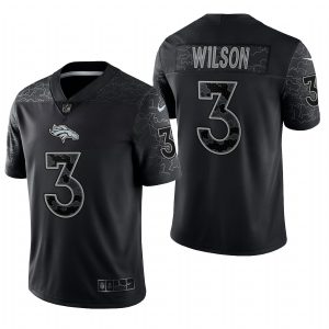 Men's Denver Broncos #3 Russell Wilson Black RFLCTV Limited Jersey