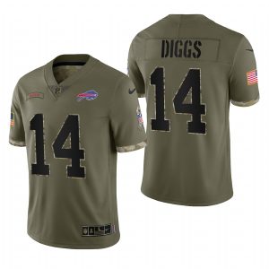 Stefon Diggs Bills #14 2022 Salute To Service Olive Limited Jersey