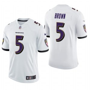 Marquise Brown Baltimore Ravens White Vapor Limited Nike Jersey