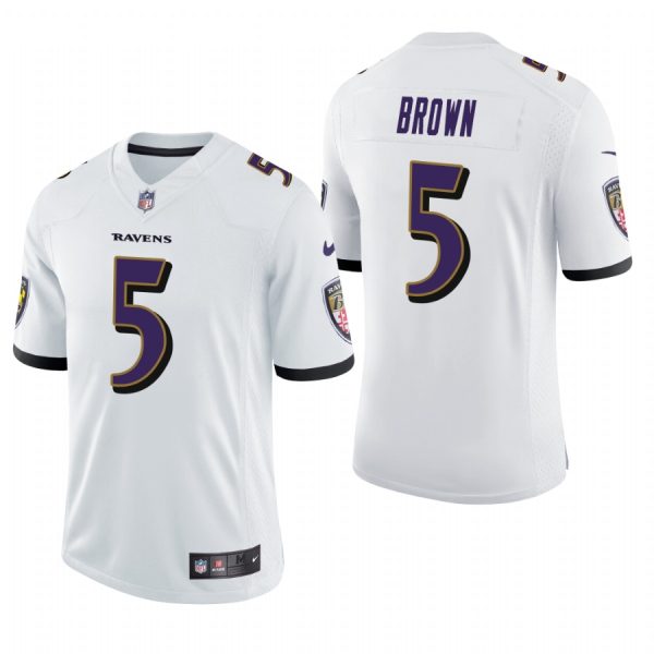 Marquise Brown Baltimore Ravens White Vapor Limited Nike Jersey