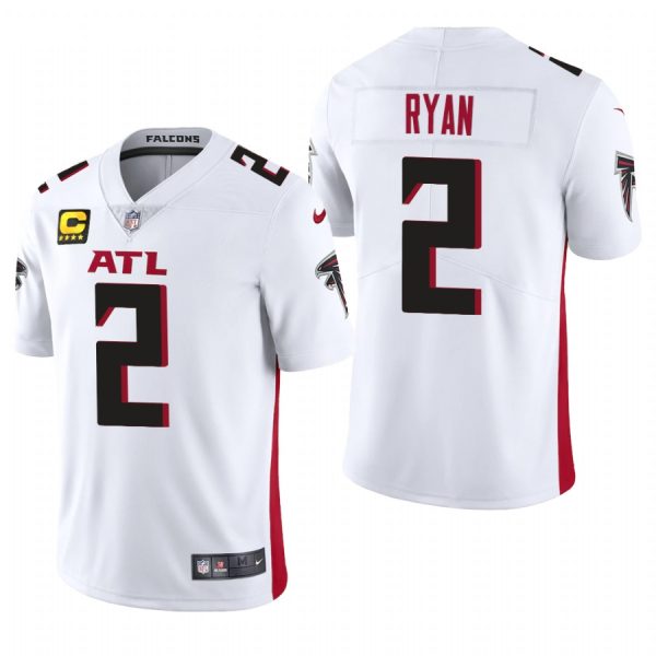Matt Ryan Atlanta Falcons White Captain Patch Vapor Limited Nike Jersey
