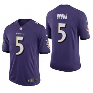 Marquise Brown Baltimore Ravens Purple Vapor Limited Nike Jersey