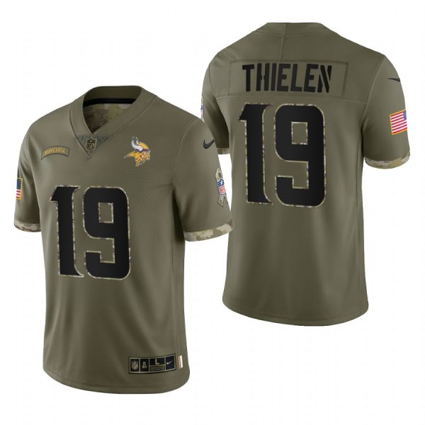 Adam Thielen Vikings #19 2022 Salute To Service Olive Limited Jersey