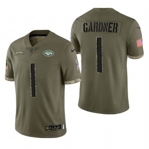 Ahmad Gardner New York Jets Olive 2022 Salute To Service Limited Jersey