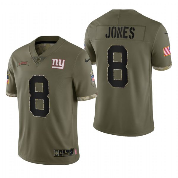 Daniel Jones New York Giants Olive 2022 Salute To Service Limited Jersey