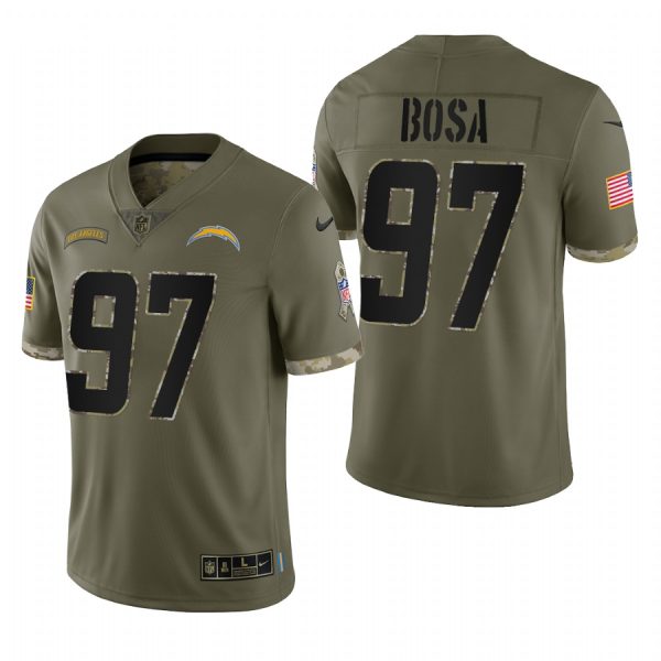 Joey Bosa Chargers #97 2022 Salute To Service Olive Limited Jersey