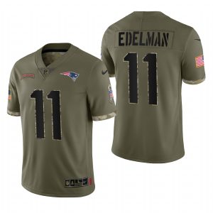 Julian Edelman New England Patriots Olive 2022 Salute To Service Limited Retired Player Jersey