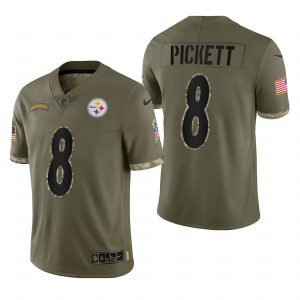 Kenny Pickett Steelers #8 2022 Salute To Service Olive Limited Jersey