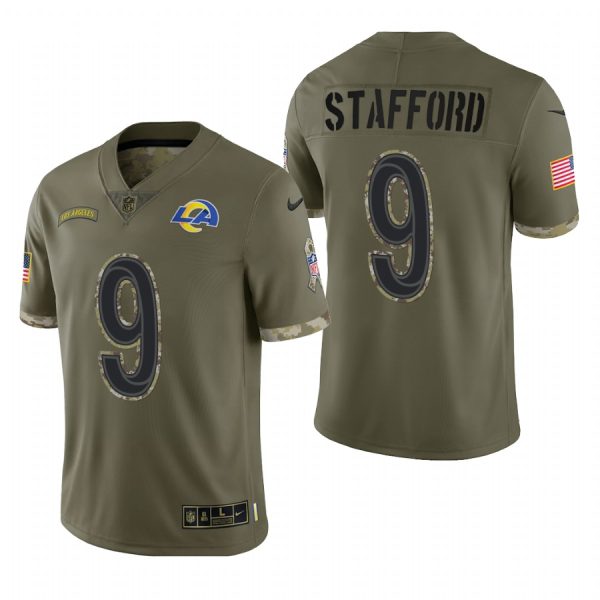 Matthew Stafford Rams #9 2022 Salute To Service Olive Limited Jersey