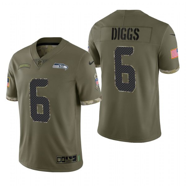 Quandre Diggs Seattle Seahawks Olive 2022 Salute To Service Limited Jersey