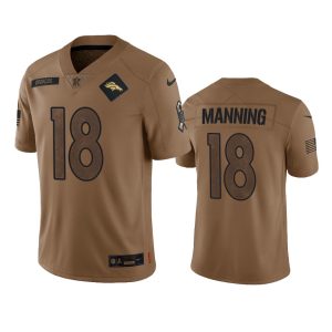 Peyton Manning Denver Broncos Brown 2023 Salute To Service Limited Jersey