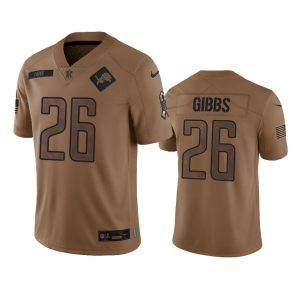 Jahmyr Gibbs Detroit Lions Brown 2023 Salute To Service Limited Jersey